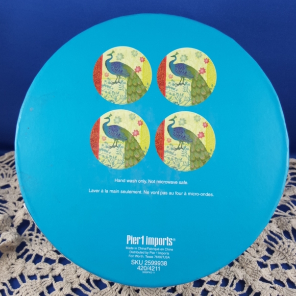 Peacocks 4 Appetizer Plates, Set in Box from PIER 1 - Picture 6 of 7